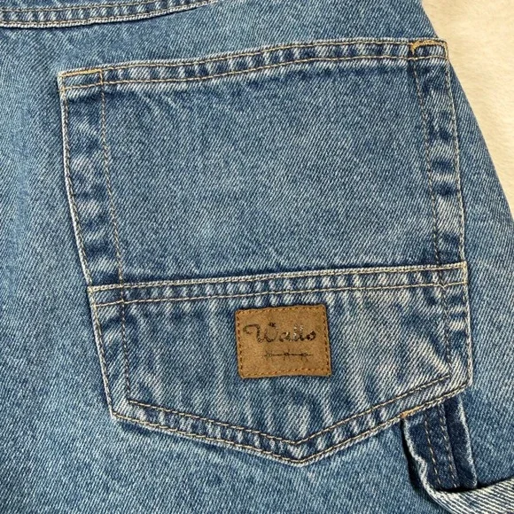 Wrangler Carpenter Denim Shorts Mens 38x10 Blue Relaxed Fit Utility - Picture 4 of 9